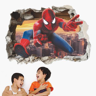 Mk Stiker Dinding Desain  Spiderman 3d Untuk Kamar  Anak 