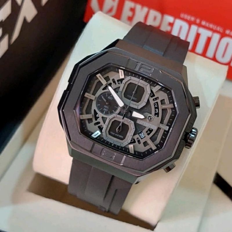 Jam Tangan Expedition E 6813 Pria / E6813 M Full Black Original