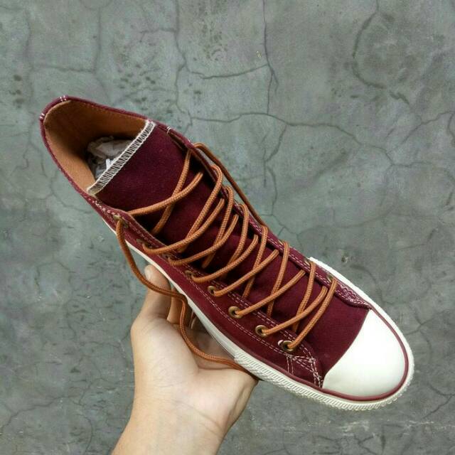 Sepatu Converse Classic Premium High Import Vietnam Man Women Red Maron Merah Sneakers Cewek Cowok