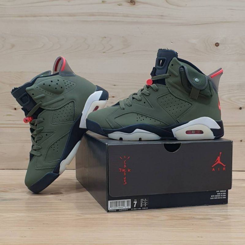Nike Air Jordan 6 X Travis Scott Medium Olive 100% PREMIUM QUALITY