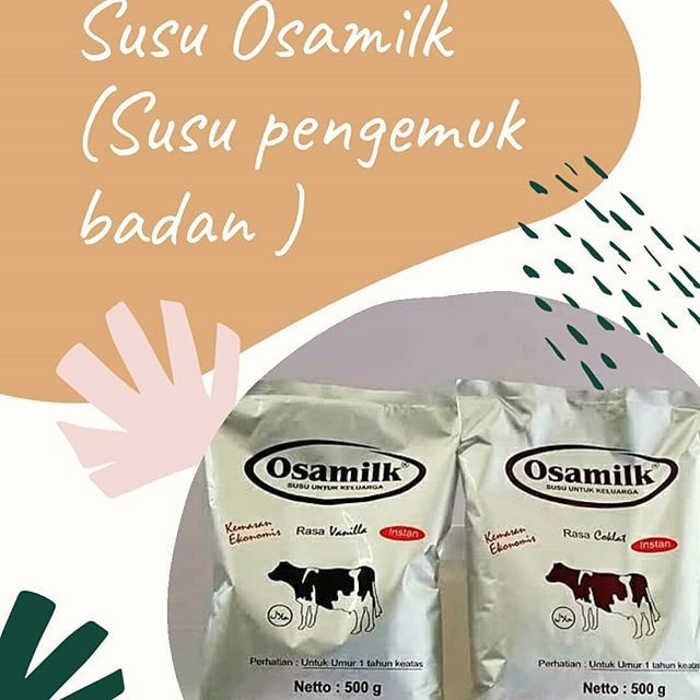 (PROMO) ORIGINAL 100% Osamilk Susu Sapi Organik Bubuk Murni 500gr Penggemuk Badan - Vanilla Coklat