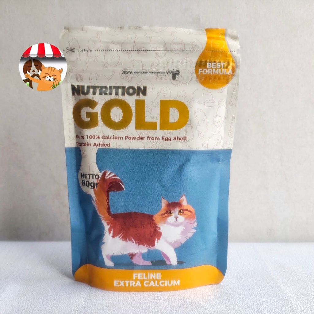 Nutrition Gold Extra Calcium - Vitamin Tulang &amp; Gigi Kucing 80gr