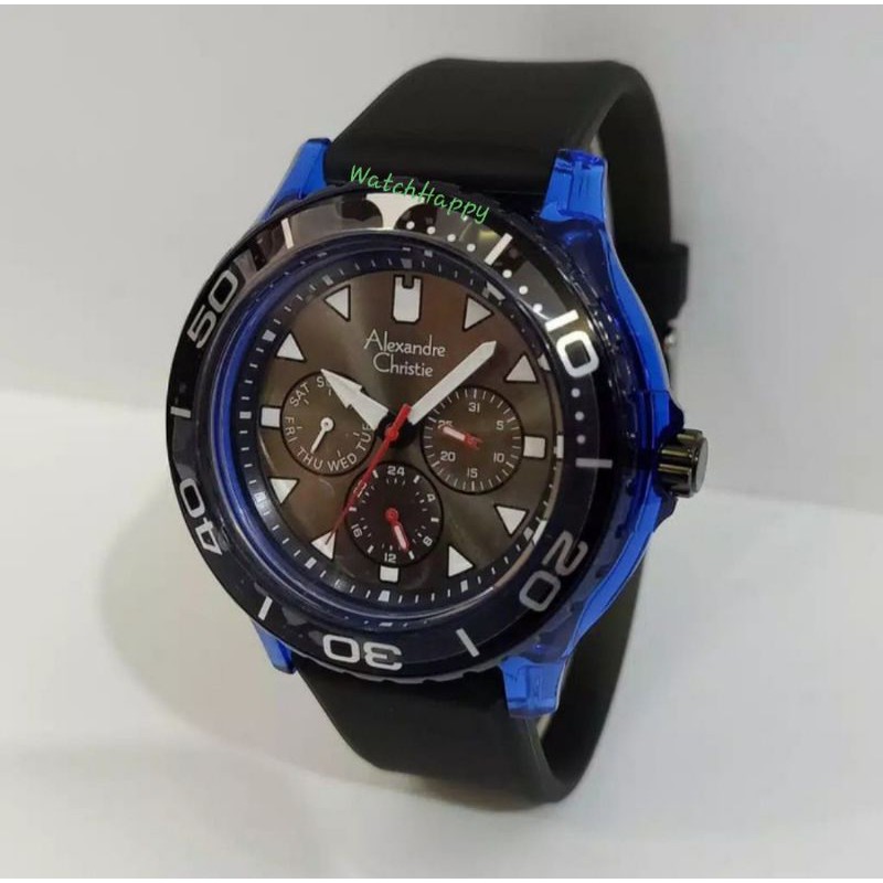 Alexandre Christie AC 6531 MF AC6531 MF 6531MF Mens Sporty Watch Rubber Mutlifungsi 100% Original