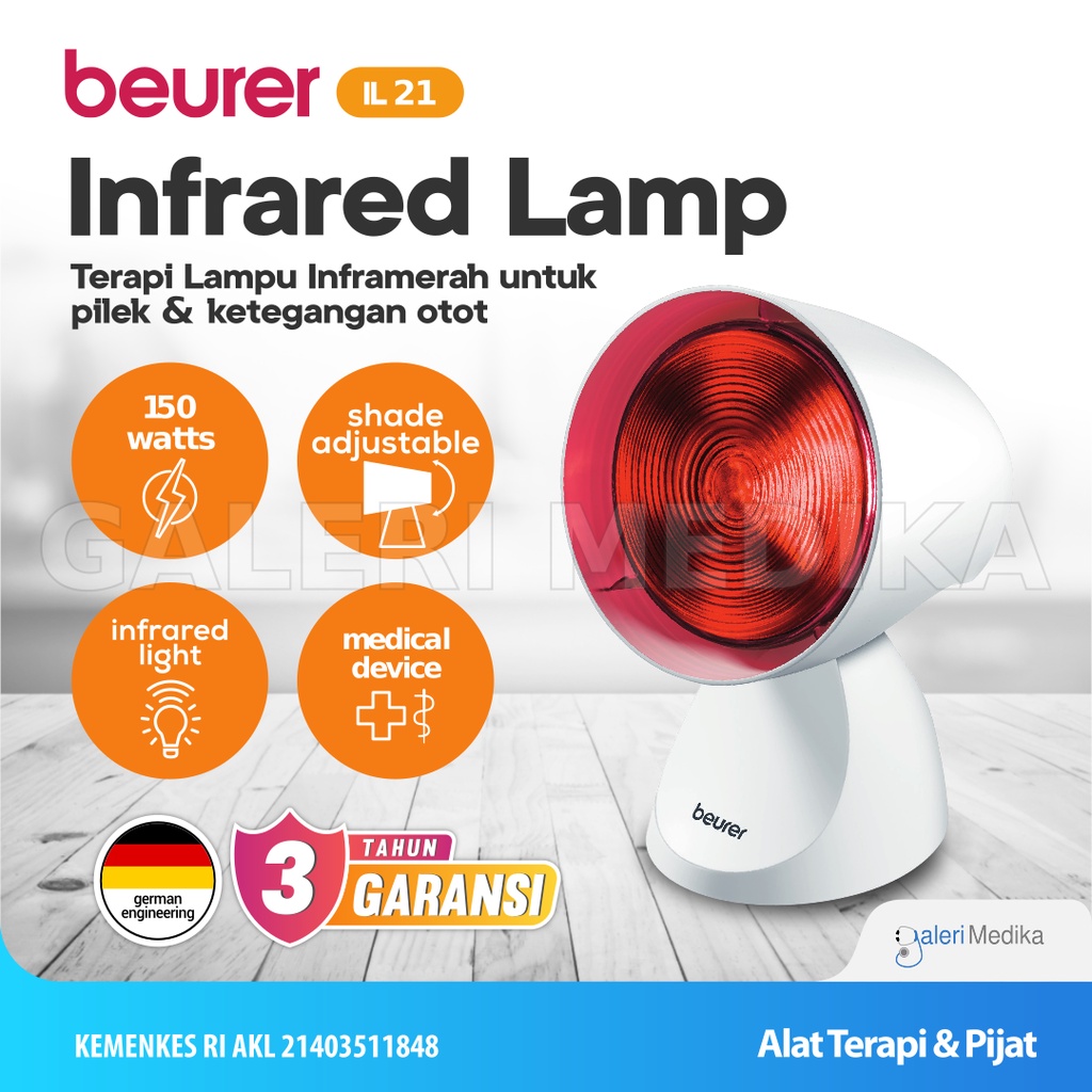 Lampu Terapi Kesehatan Infrared Beurer IL21 / IL-21 / IL 21 - Melancarkan Peredaran Darah