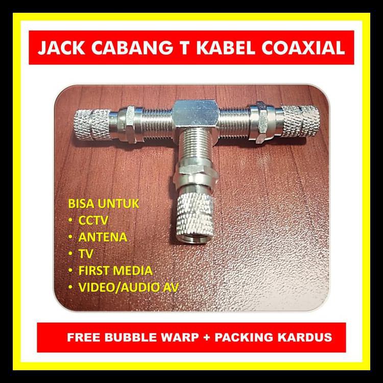 Promo Murah Jack Cabang T Kabel Coaxial Bisa Untuk Cctv, Antena, Tv, First Media Jual Murah