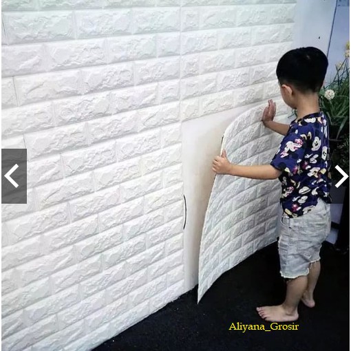 Wallpaper brickfoam / wallpaper 3d bata putih