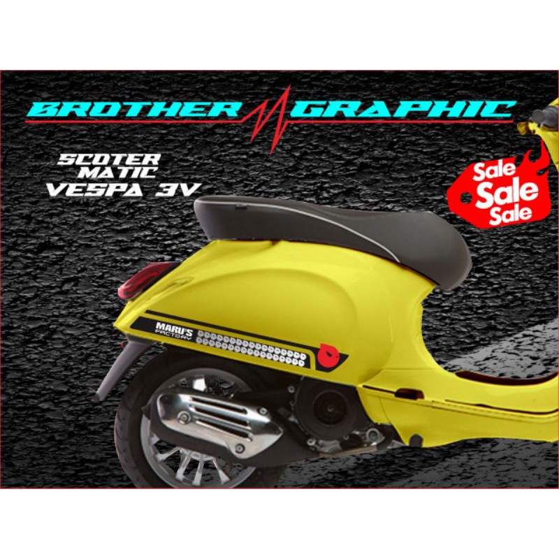 Decal vespa matic sprint Striping Vespa Fullbody Vespa matic marus Sticker Vespa Matic Sprint Keren
