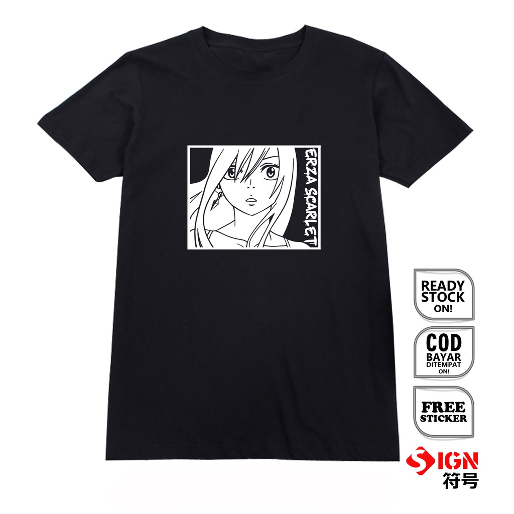 KAOS WAIFU ANIME MANGA ERZA SCARLET FAIRY TAIL TITANIA TEAM NATSU GUILD MASTER MAKAROV TOWER OF HEAVEN NATSU DRAGNEEL BAJU JEPANG JAPAN CULTURE COSPLAY JEJEPANGAN LUCY HEARTFILIA OTAKU WIBU - SIGN CLOTH