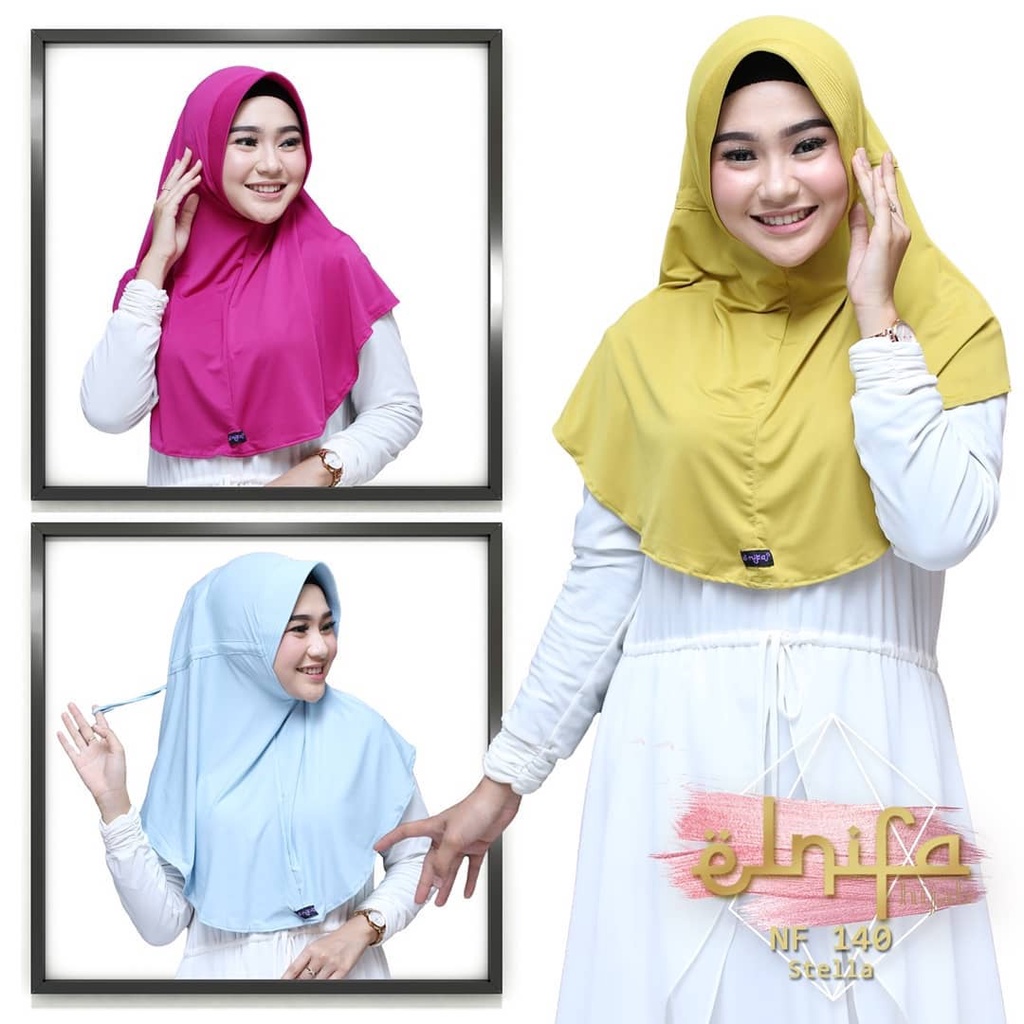 PART 2 Jilbab Instan Serut Polos Jokowi - ORIGINAL ELNIFA - Hijab Instan