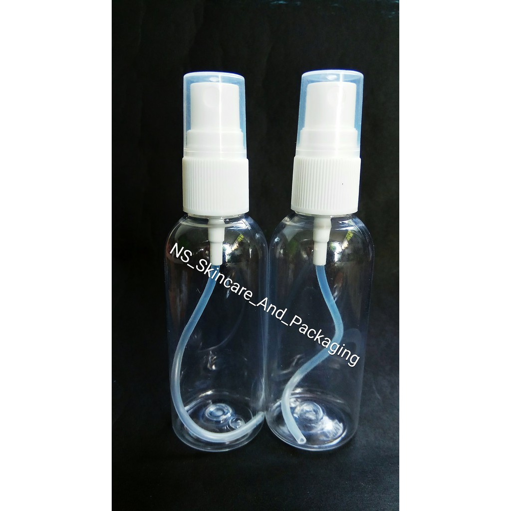 Botol Spray 60 ml Natural Tutup Putih / Botol sanitizer 60ml