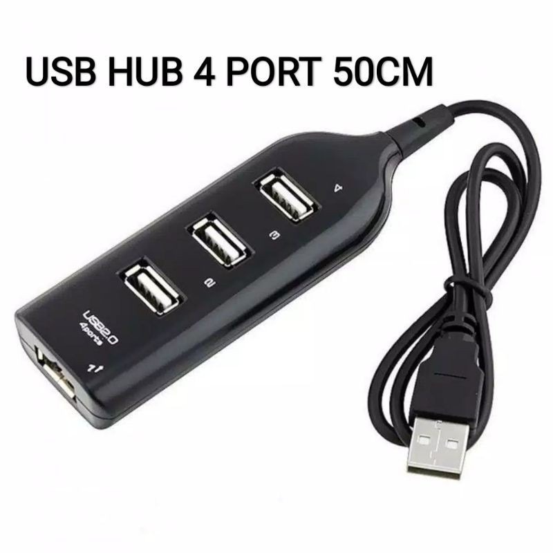 Kabel USB HUB 4 PORT 2.0 50 CM Power Adapter OTG 4 in 1 High Speed