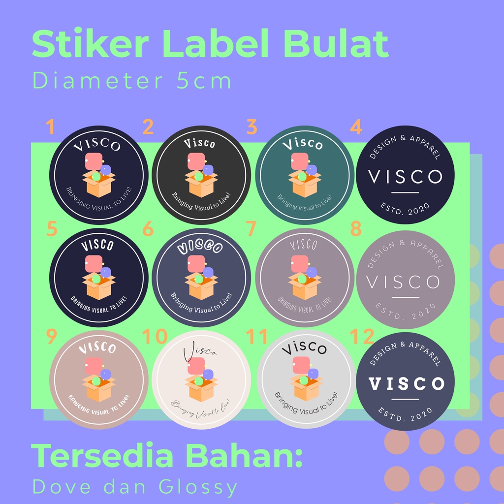 

Cetak Stiker Custom Label Bulat Kemasan Makanan Print Sticker