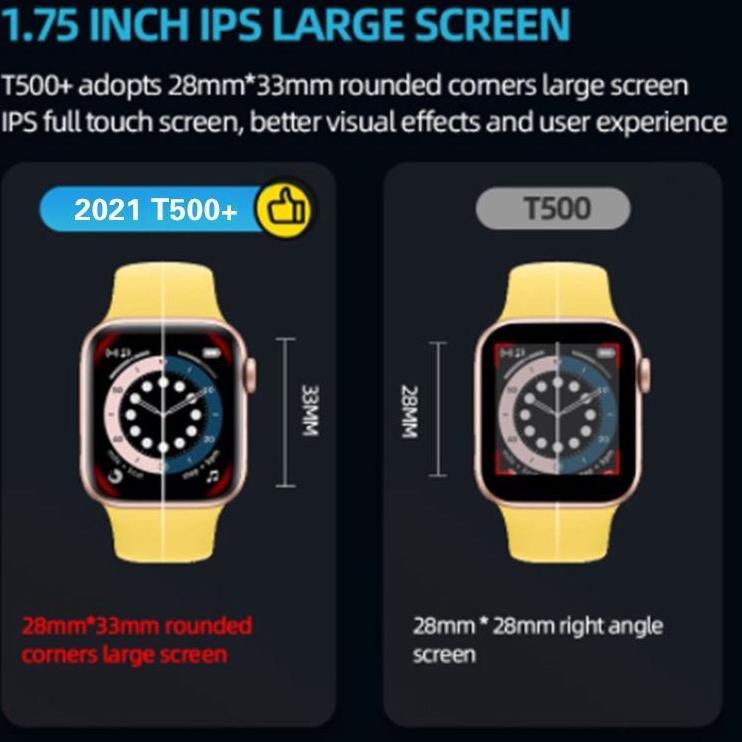 Terkini❂➻ DENNOS T500+ Plus SmartWatch Jam Tangan Pintar hiwatch series 6 91 ✻