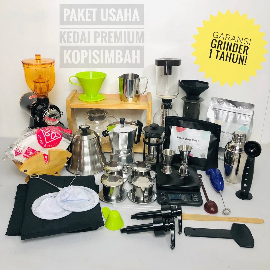 Jual Paket Hemat Usaha KEDAI PREMIUM Mesin Alat Seduh Pembuat Kopi Manualbrew Coffee Maker Cafe