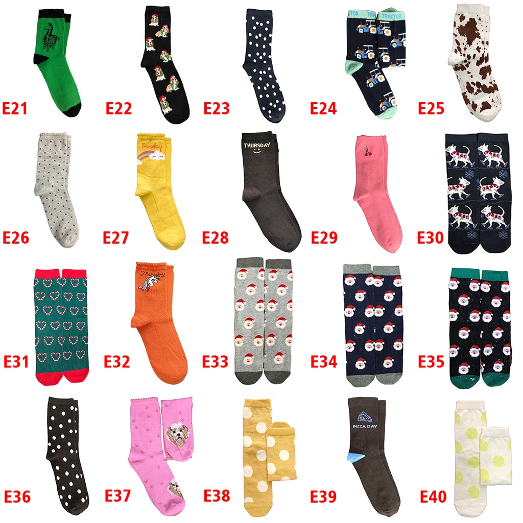 Kaos Kaki Motif Lucu-Lucu / Buah / Snack / Christmas / Snoopy / Leopard BEBAS PILIH (EXPT)-1