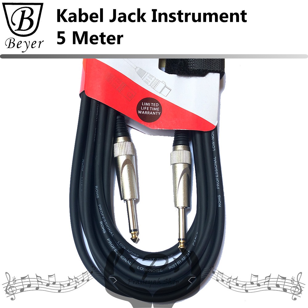 Kabel Jack 5 Meter Instrument Musik Gitar Bass Keyboard Low Noise