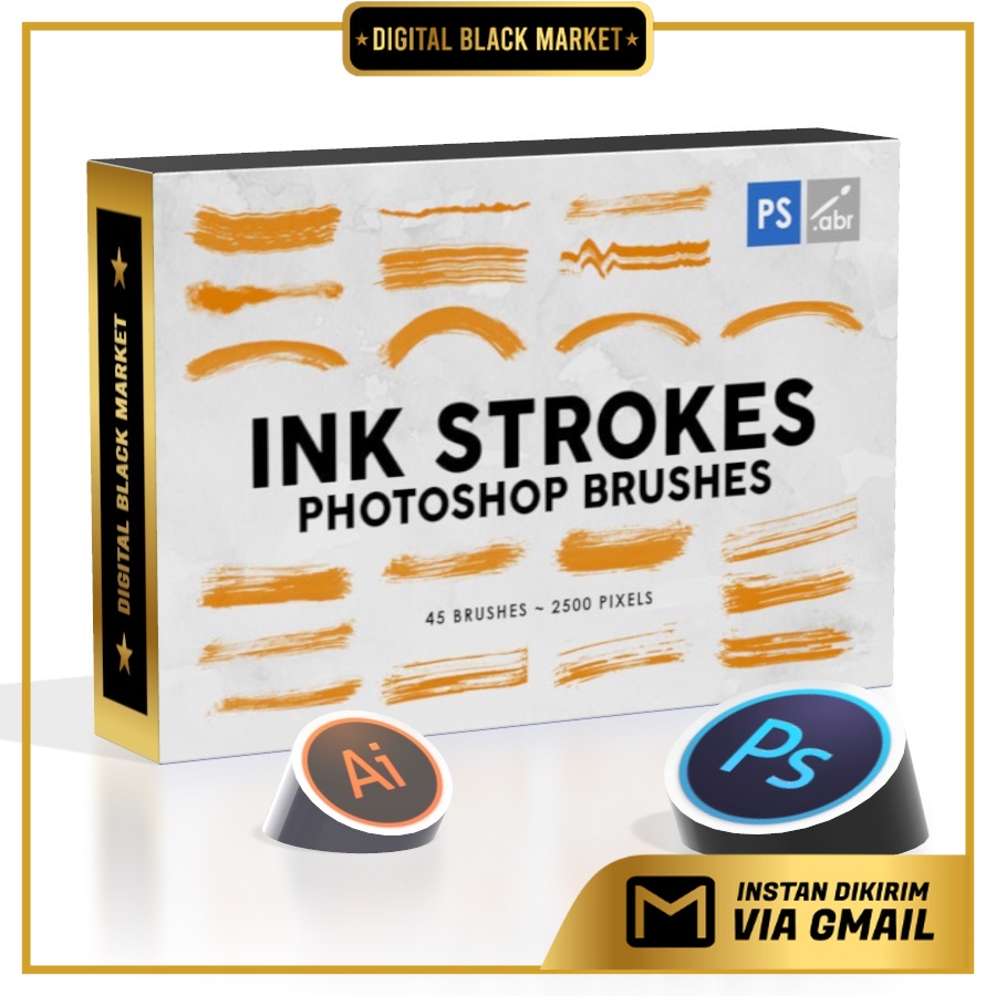 45 Ink Strokes - Photoshop Stamp Brushes