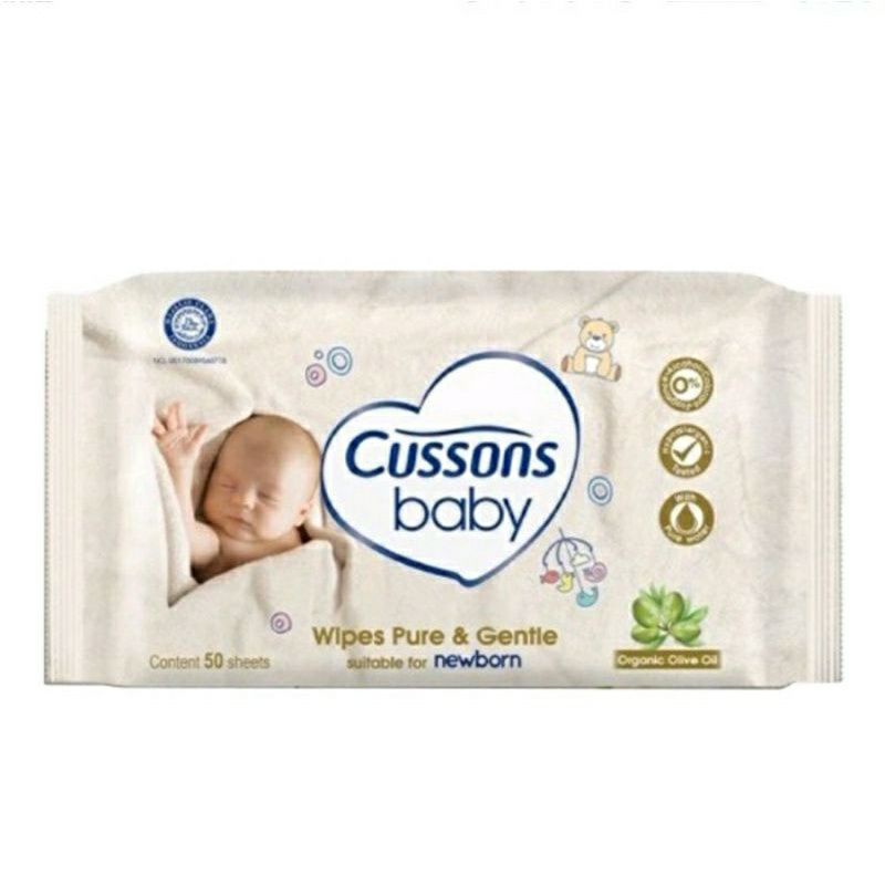 Cussons Baby Wipes New 45/50sheets (beli 1 gratis 1)