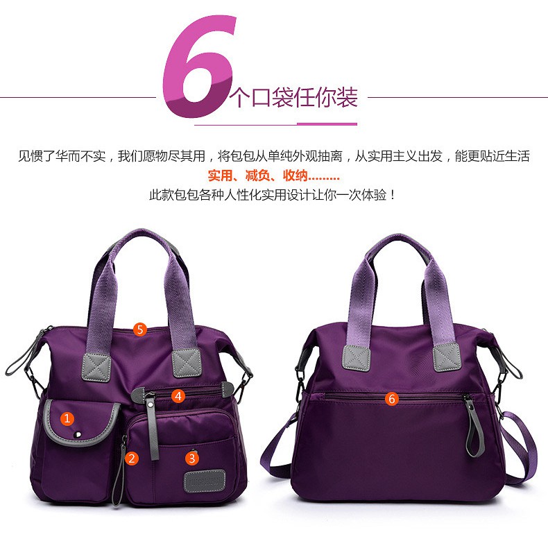 Popular Nylon Shoulder Bag / Tas Selempang Bahu Wanita Waterproof J35