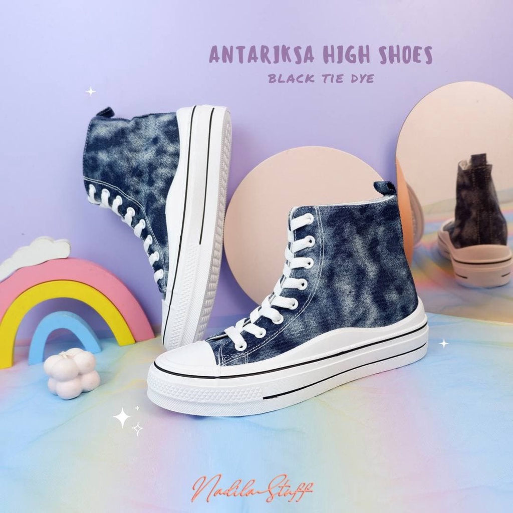 Nadilastuff Antariksa High Shoes Sepatu Kanvas Wanita Premium