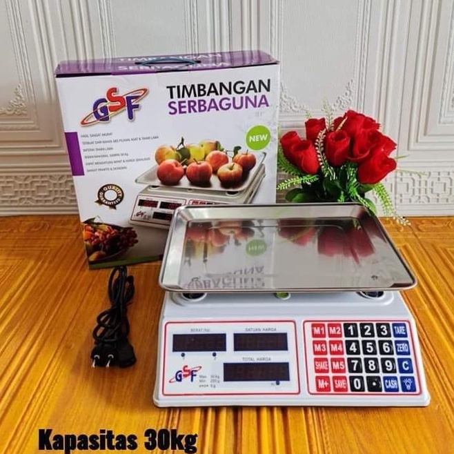 TIMBANGAN SERBAGUNA GSF / TIMBANGAN DIGITAL BUAH 30KG / TIMBANGAN DIGITAL LAUNDRY BARANG 30KG / TIMBANGAN GSF 4530 / GSF4530 / GSF G4530 / GSF G-4530