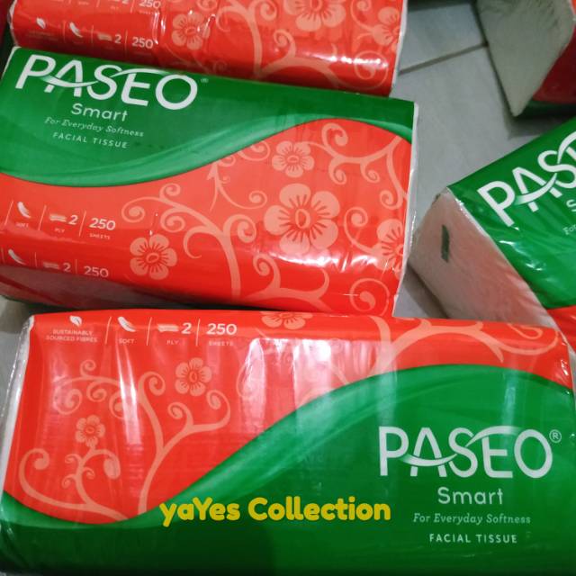 Paseo 250 tisu kering wajah tissu facial tissue soft smart berkualitas higinis lembut kuat keluarga