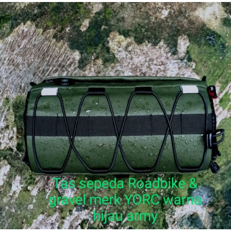 Handlebar bag/tas stang sepeda roadbike tas sepeda gravel warna Hijau army