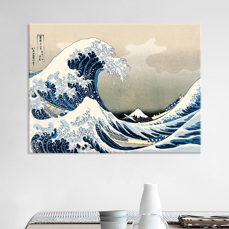 Lukisan Gambar Ombak Kanagawa Surfing Jepang Ukiyoshi Shopee Indonesia