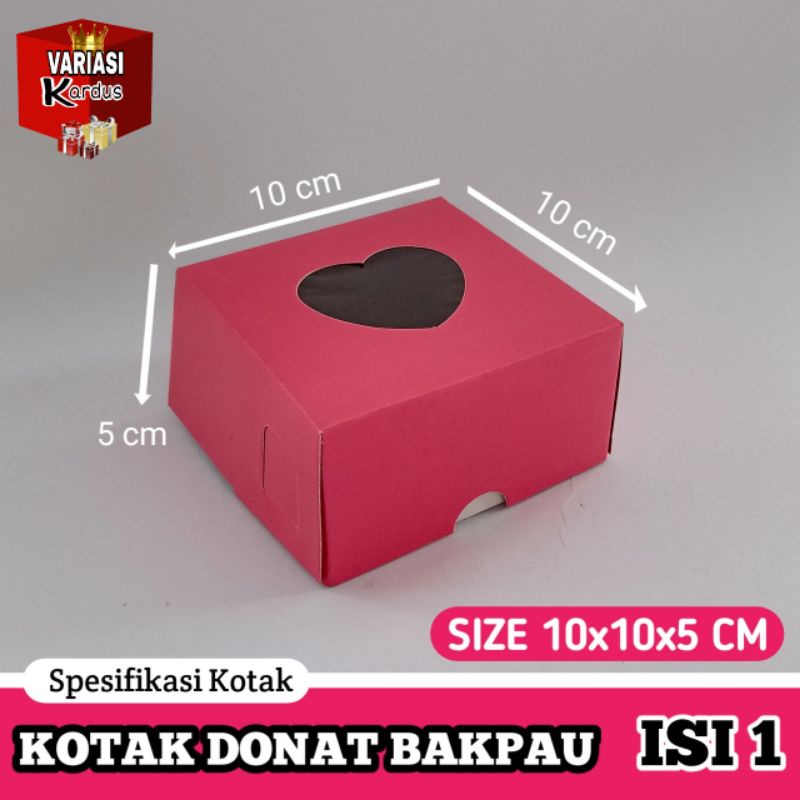 

isi 50 KARDUS PINK ISI 1 DONAT KOTAK DUS DOS KUE ROTI BOX PACKING MAKANAN