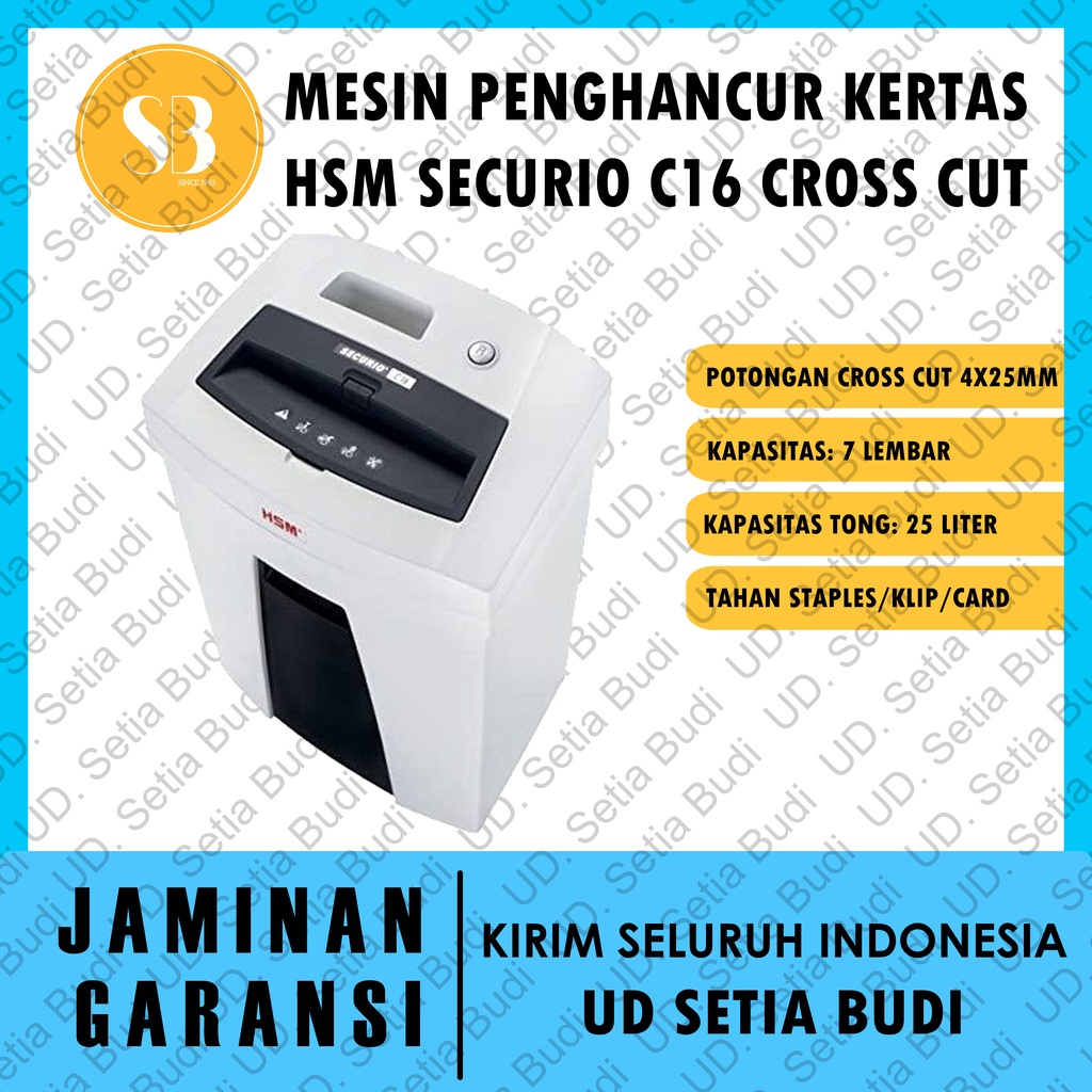 Mesin Penghancur Kertas Securio C16 Cross Cut 4 x 25 mm