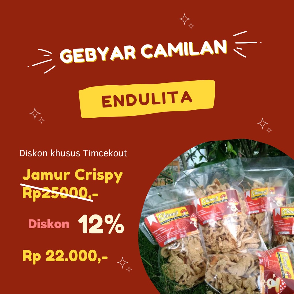 

Jamur Crispy 250 gram Renyah/ kripik titam / camilan jamur/ super krispi