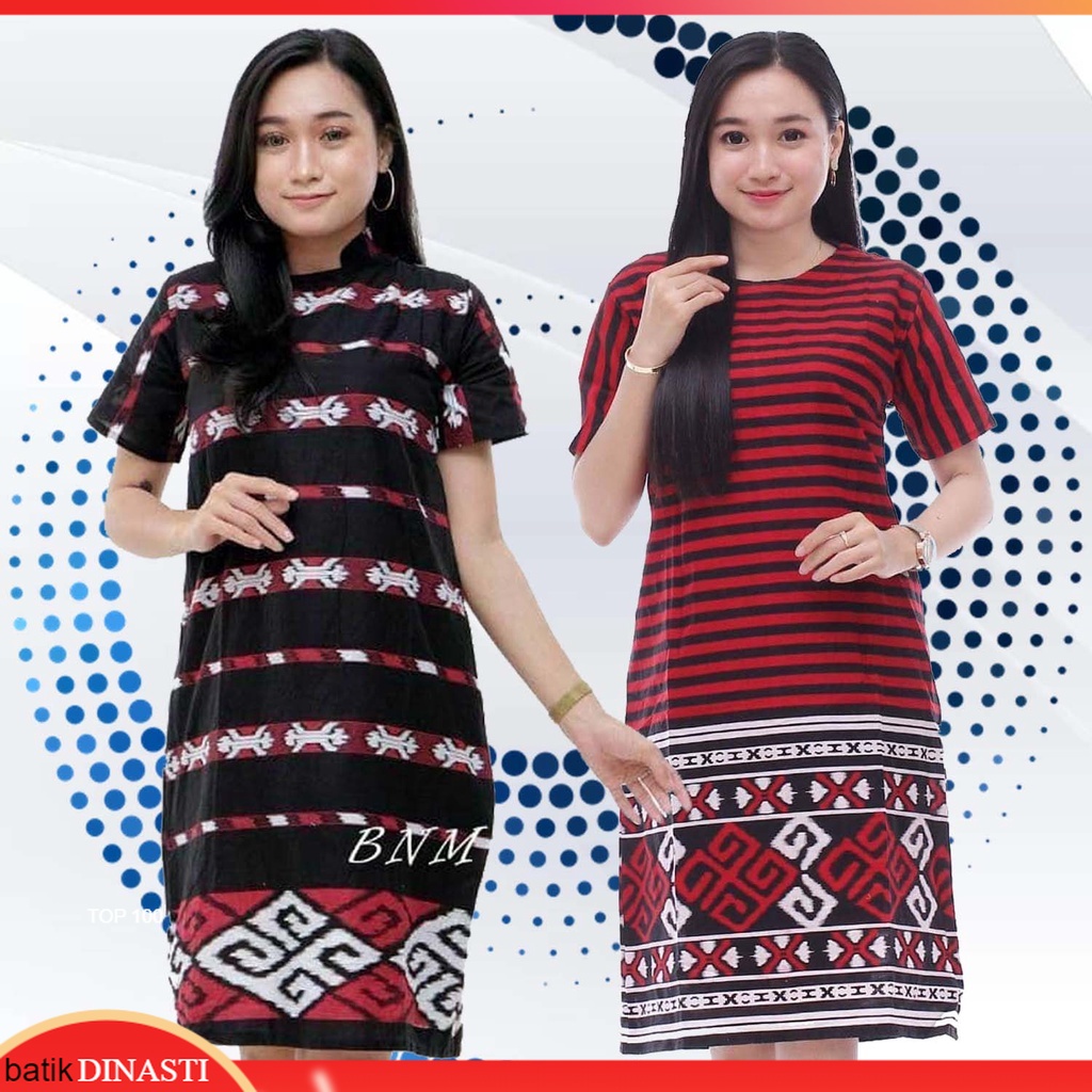 Batik Dress - DRESS Batik Jumbo XXXXL / 4XL LENGAN PENDEK MOTIF Songket Merah Hitam