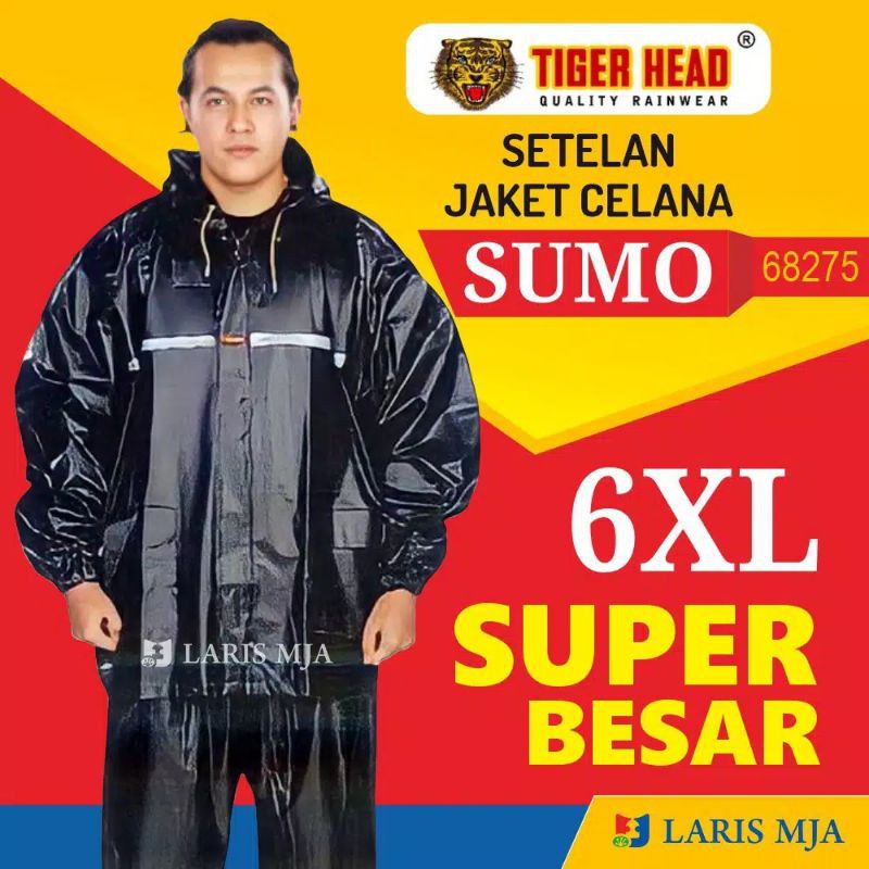 Jas Hujan Setelan Jaket+Celana Tiger Head Big Size Jumbo