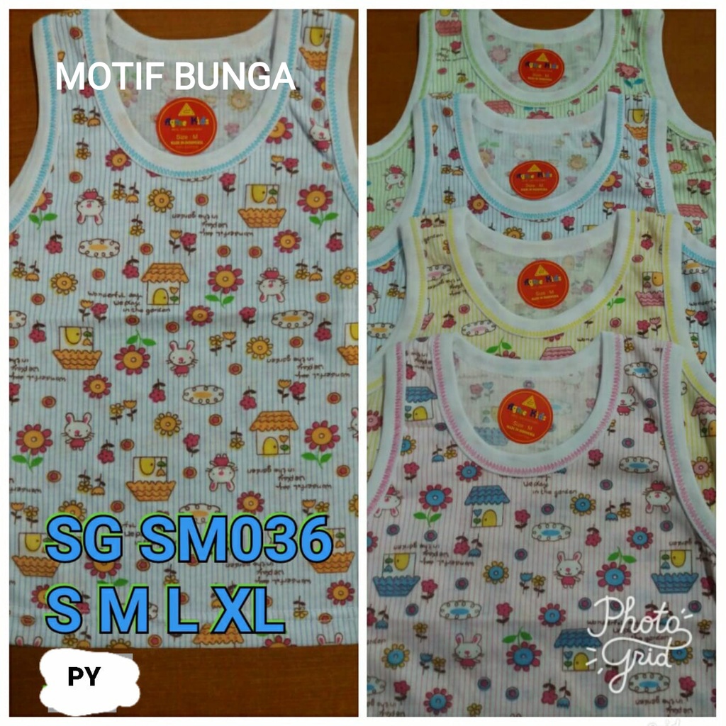 Singlet Anak Motif Bahan Katun SNI Merk Agree Kids  0 - 2th Kaos Dalam Adem