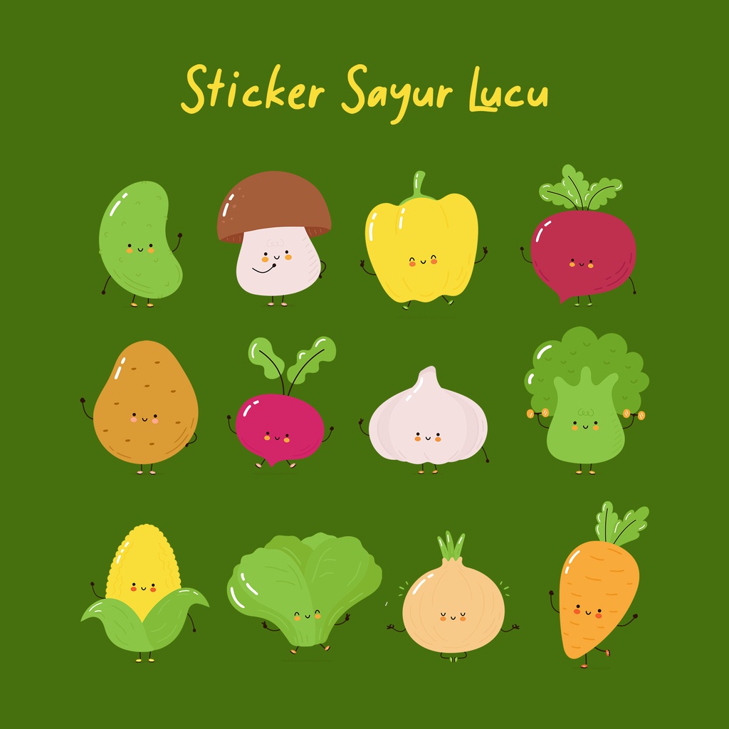 

STICKER SET VEGETABLES LUCU | STIKER MURAH | STIKER LUCU MURAH | STIKER LAPTOP | STIKER TUMBLR | STIKER ESTETIK