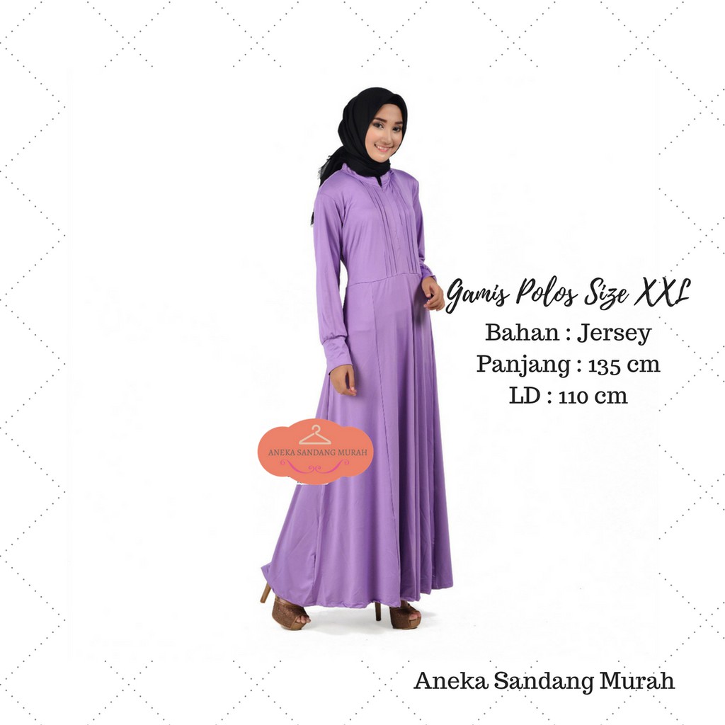  Gamis  Jersey Polos Busui Support Bahan Jersey Terbaik Size 