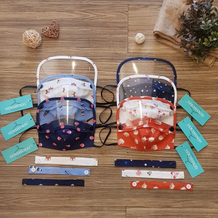  MASKER  ANAK KATUN 2 LAPIS 2IN1 ANEKA MOTIF  MASKER  