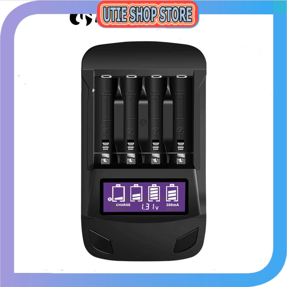 USS - PALO Charger Baterai 4 Slot LCD Display for AA AAA - NC558 - Utie Shop Store