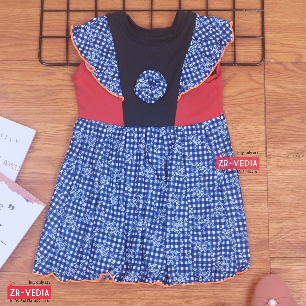 Dress Marion uk 6-18 Bulan / Dres Kensi Lengan Pendek Anak Bayi Perempuan Gaun Pesta Murah Import