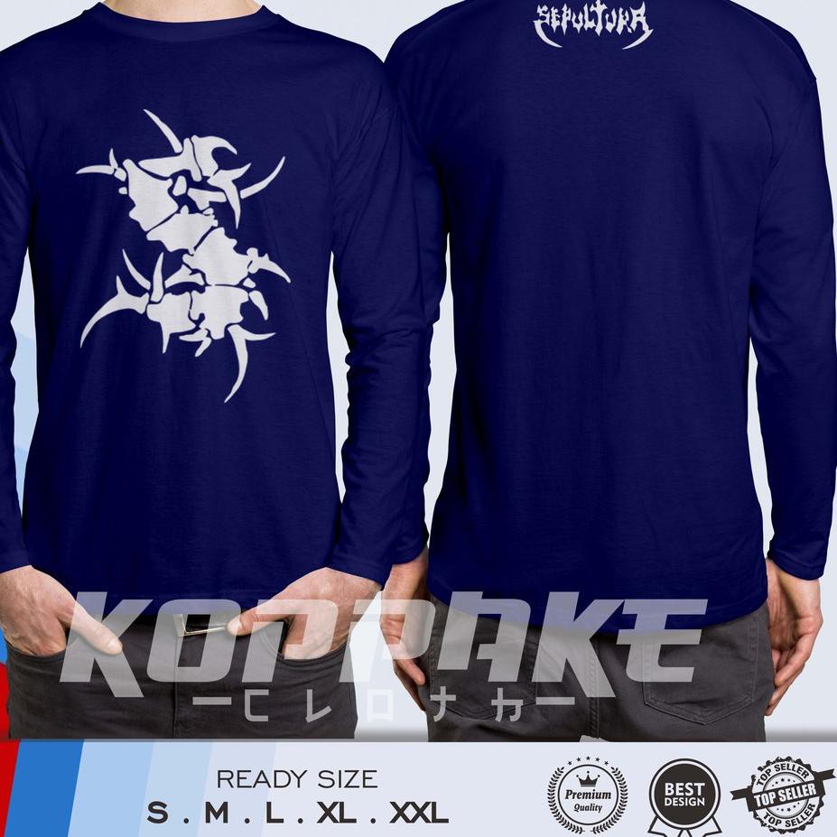 Model Baru.. Kaos Band Sepultura Lengan Panjang Baju Musik