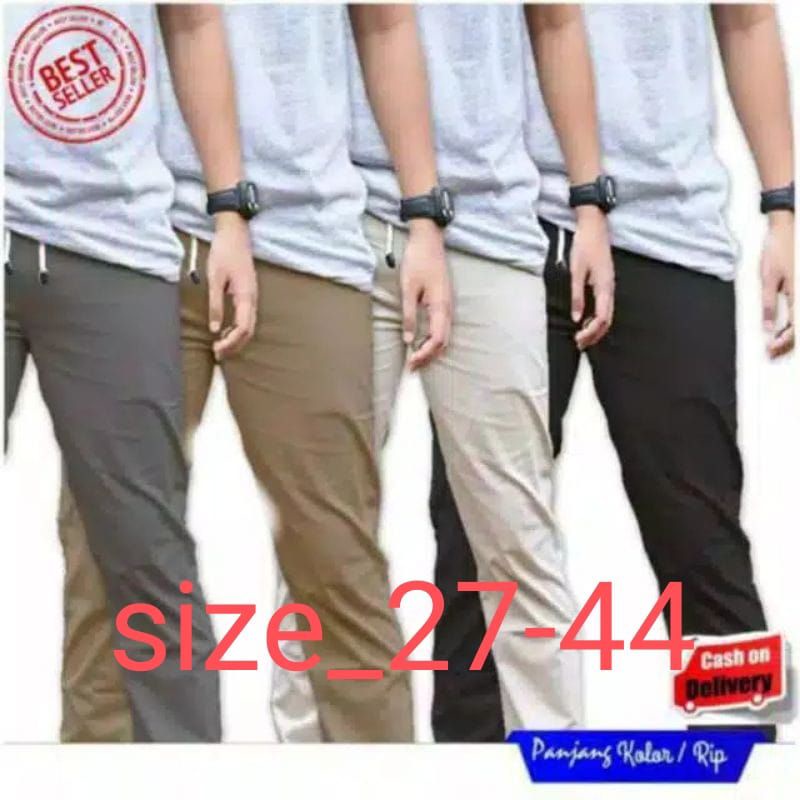 BIG SIZE SUPER JUMBO XXXXXL CELANA CHINO PRIA PANJANG CELANA CHINOS COWOK PANJANG JUMBO KARET PINGGANG RIP KOLOR