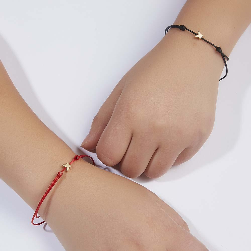 Needway   Gelang Pasangan Korea Untuk Wanita Mahkota Hati Kupu-Kupu Salib Aksesoris Fashion