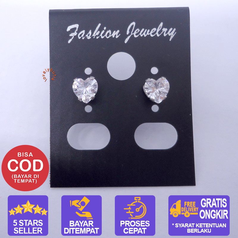 Lovelybutik Anting Titanium Tindik / Love Crown Anting Titanium Wanita ukuran 0,5 cm / Silver