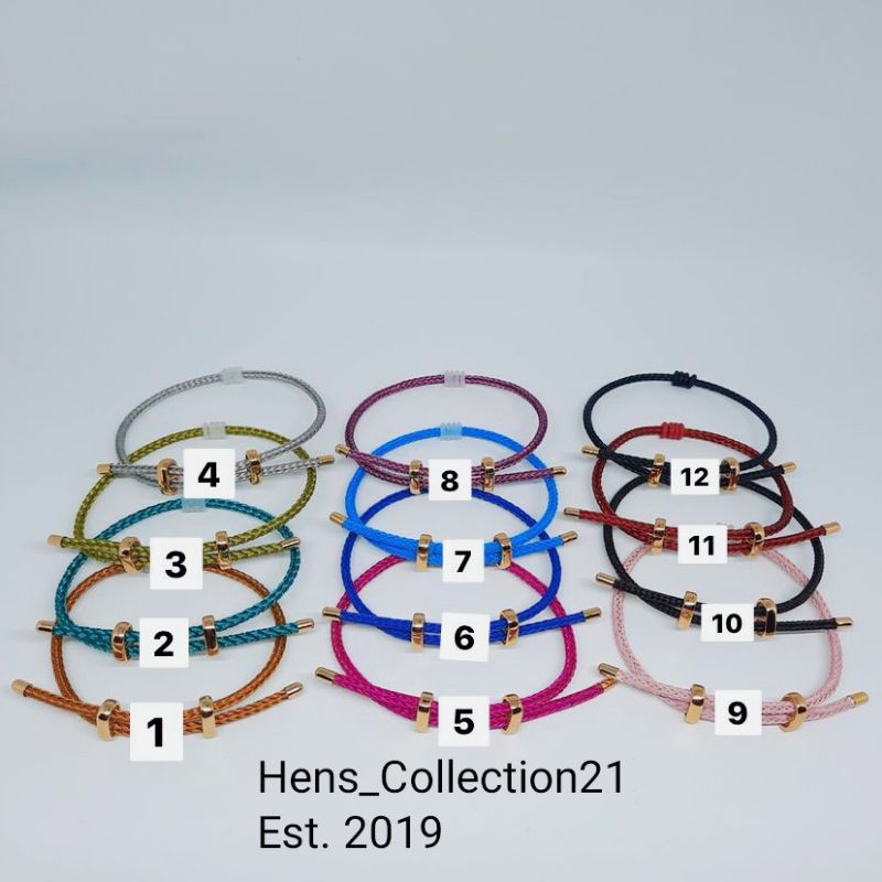 Grosir (SSC) Gelang Serut Tali Kawat Pandora Waterproof Kunci Gold Premium Termurah