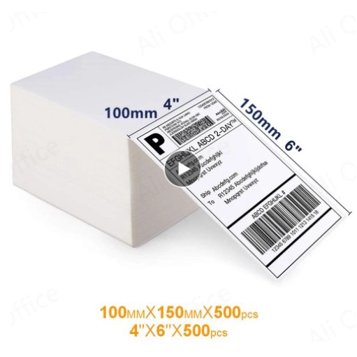 

Label Barcode Thermal Kertas Sticker Thermal 100 x 150 mm Isi 500 pcs