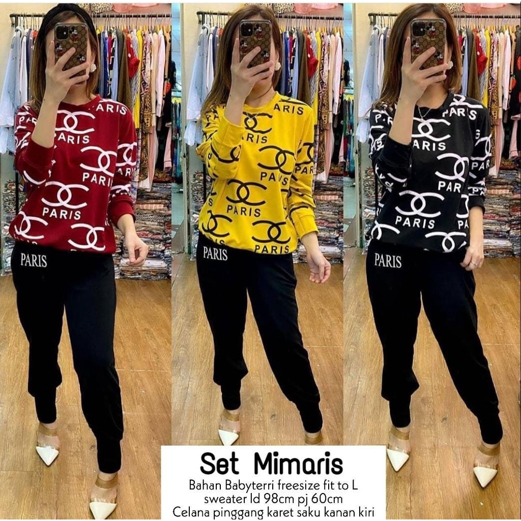 SETELAN MIMARIS WANITA / SET SWEATER+CELANA WANITA / SET CELANA WANITA