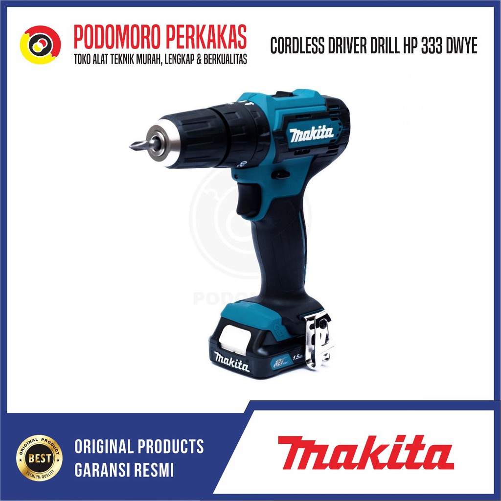 Makita HP 331 / 333 DWYE Mesin Bor Cordless Baterai Charge Kayu Besi Beton HP331DWYE / HP333DWYE
