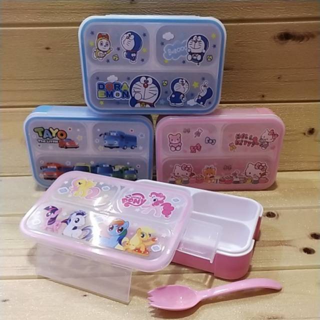 Kotak Makan Karakter Mini Grid Bento Lunch Box