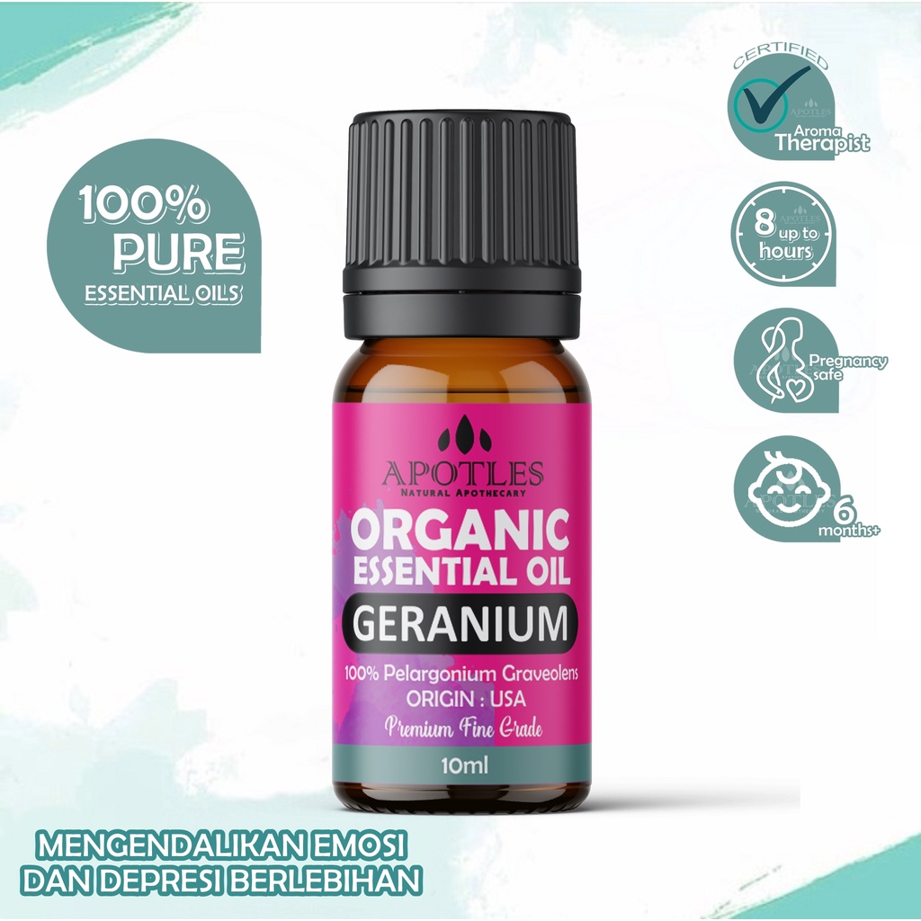 Geranium Essential Oil - Minyak Aromaterapi Bunga Geranium Pure Essential Oil 10ml