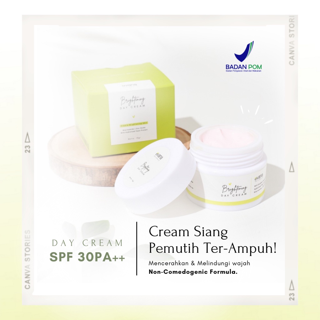 Evana Beauty Care - Brightening Day Cream - Cream Pencerah Melindungi Dari Sinar Uv 3x Lebih Cepat M